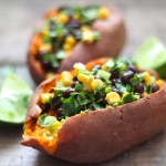 Sweet Potatoes Stuffed with Chipotle Black Bean & Corn Salad