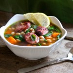 White Bean Soup with Spinach, Sweet Potatoes & Turkey Sausage