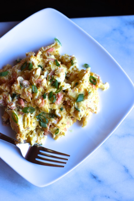 smoked salmon scrambled eggs