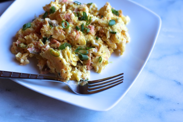 smoked salmon scrambled eggs