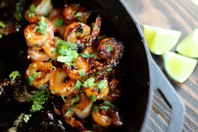 sriracha shrimp with honey