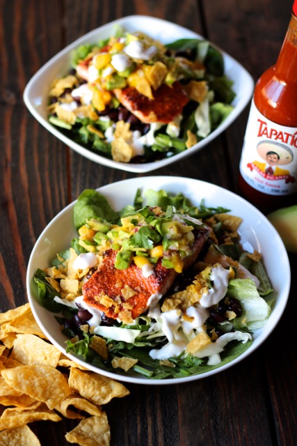 salmon taco salad