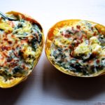 Creamy Spinach & Garlic Spaghetti Squash